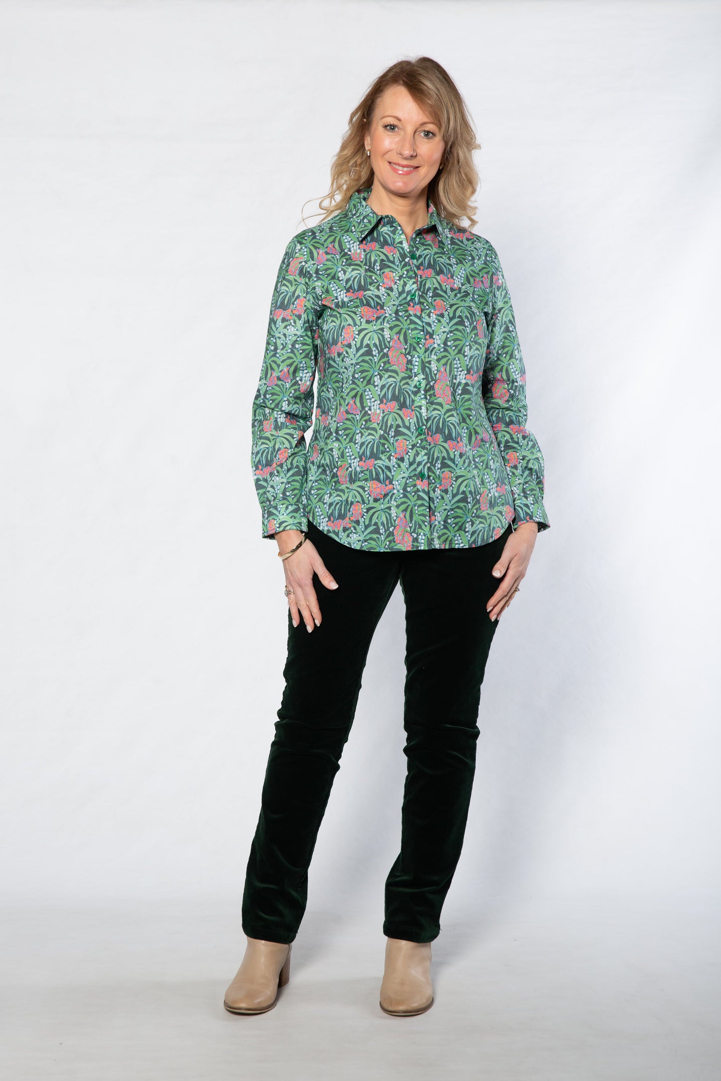 Pure Cotton Long Sleeve Floral Shirt – Style #3962