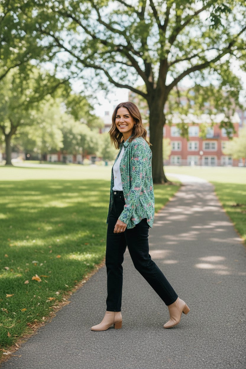 Pure Cotton Long Sleeve Floral Shirt – Style #3962
