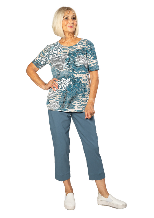 3/4 length bengaline pant #6720 Peacock