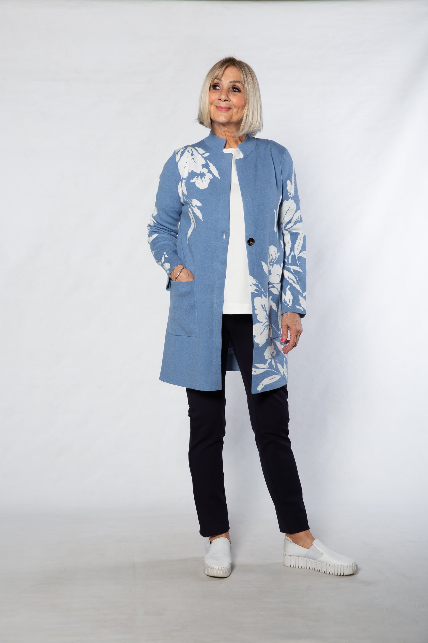 Computer knit Coatigan #5431 - BLUE