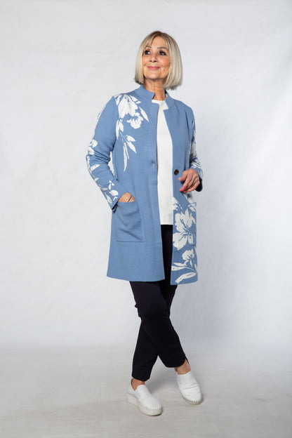 Computer knit Coatigan #5431 - BLUE