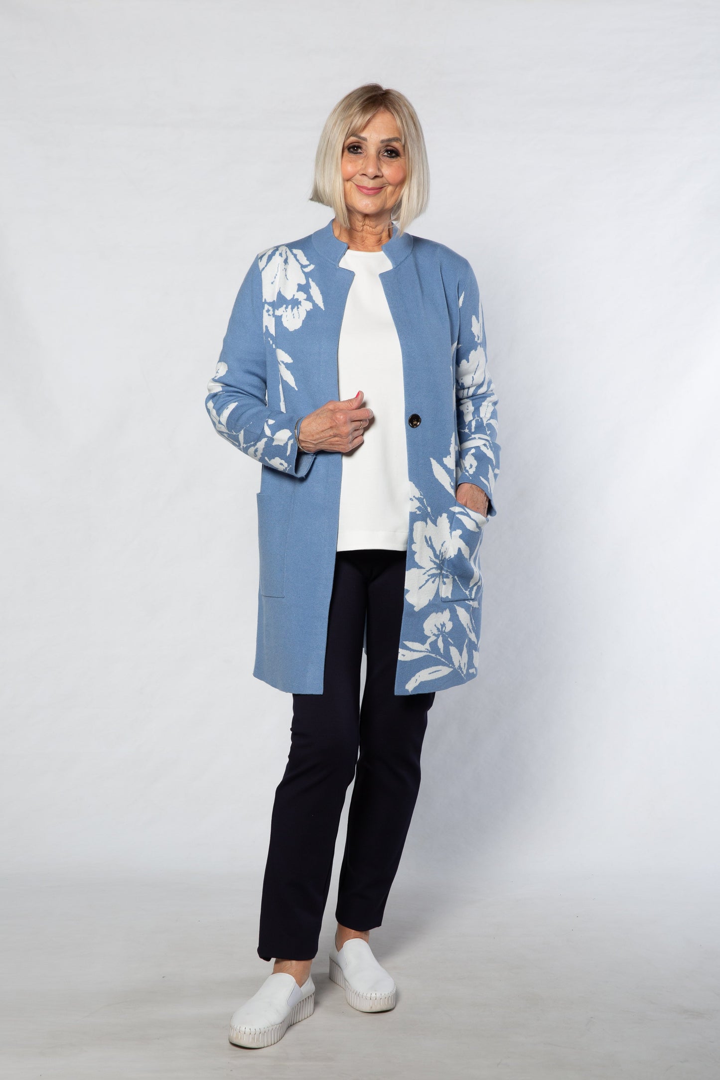 Computer knit Coatigan #5431 - BLUE