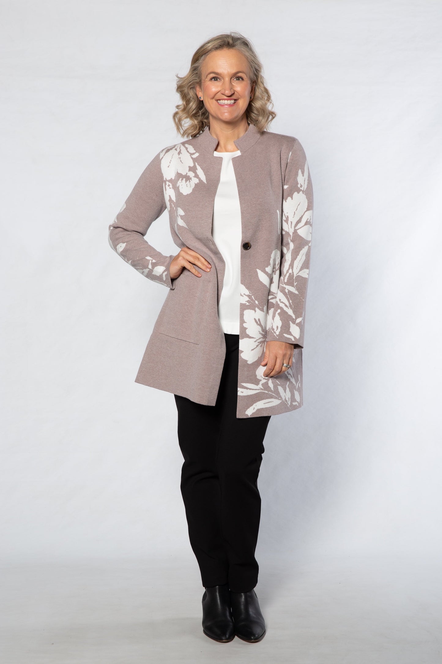 Computer knit Coatigan #5431 - TAUPE