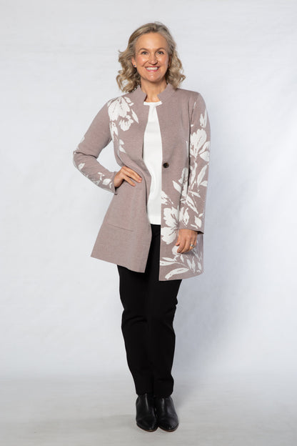 Computer knit Coatigan #5431 - TAUPE
