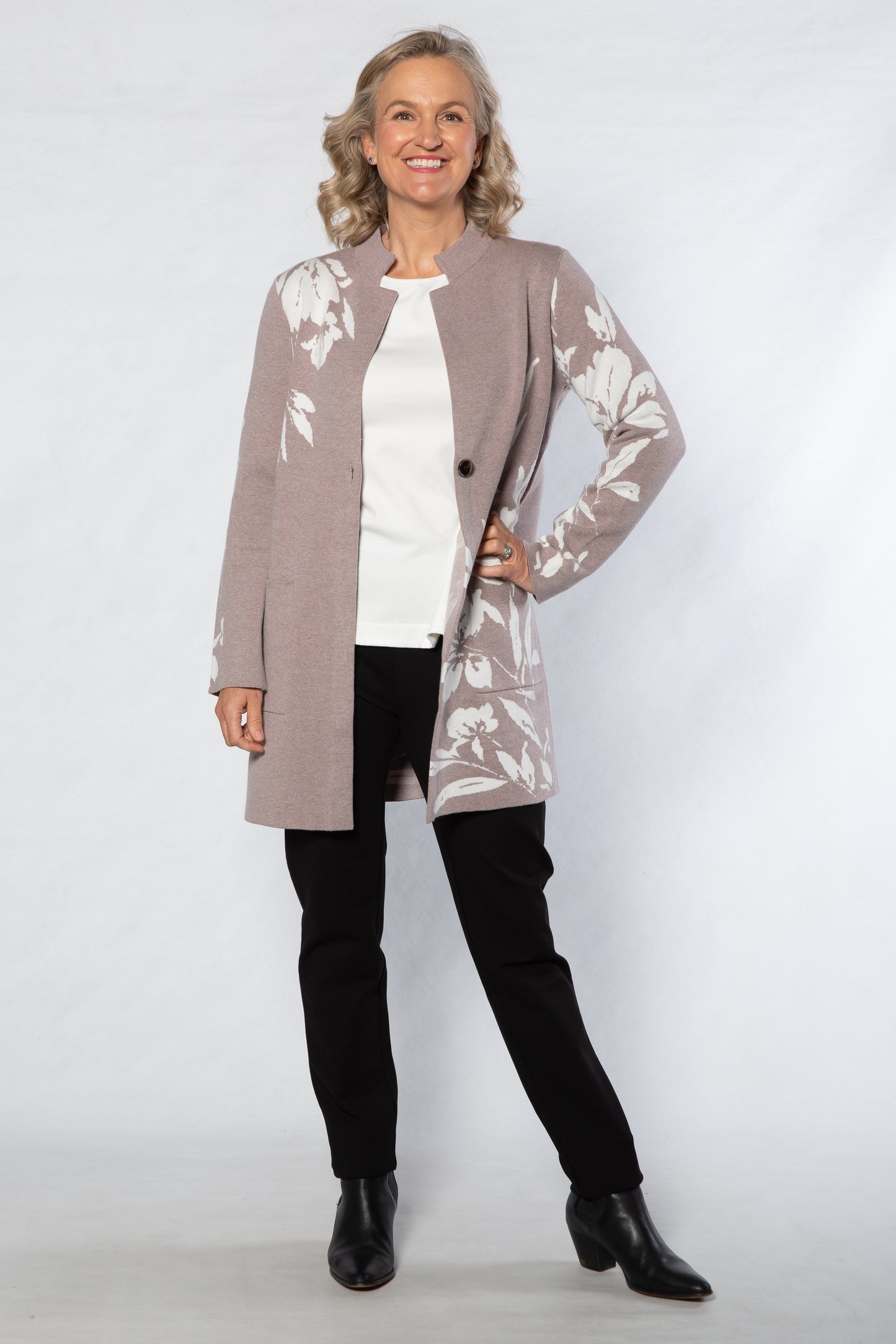 Computer knit Coatigan #5431 - TAUPE