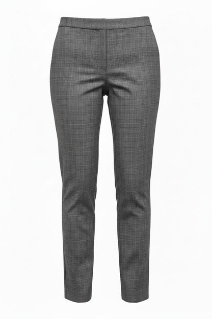 Straight leg pull-on check Capri Pant #6146 CHECK