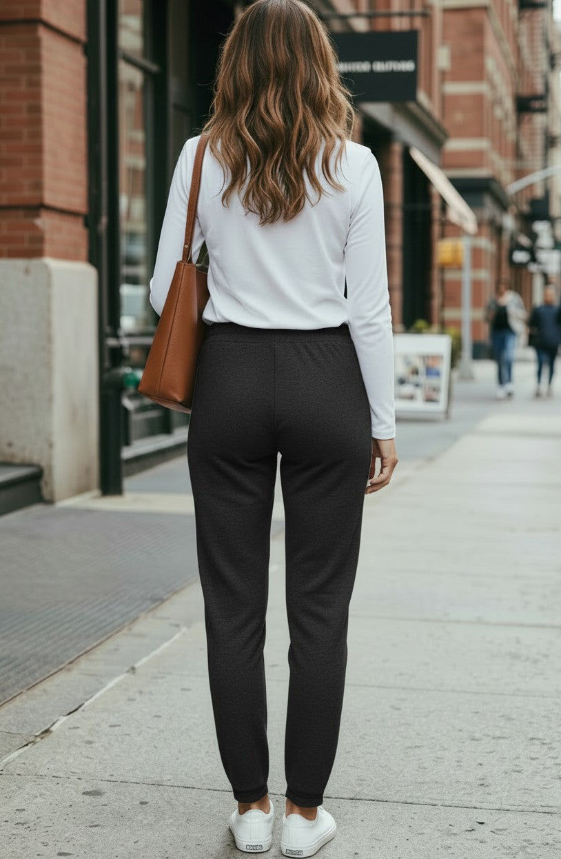 Black Draw Cord Leisure Pant #6460