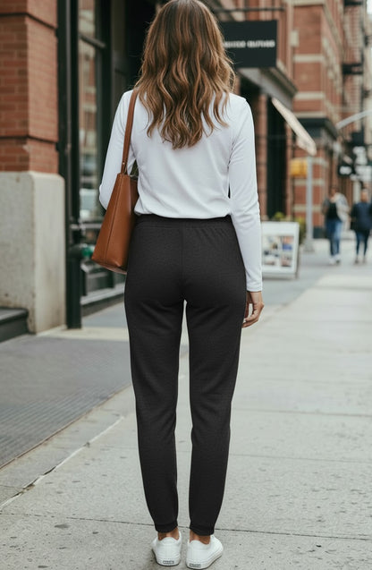 Black Draw Cord Leisure Pant #6460
