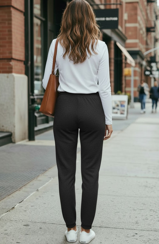 Black Draw Cord Leisure Pant #6460