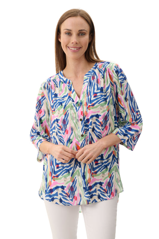 Givoni Cactus Multi Colour Print 3/4 Sleeve Shirt 6MR28C