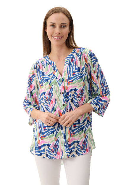 Givoni Cactus Multi Colour Print 3/4 Sleeve Shirt 6MR28C