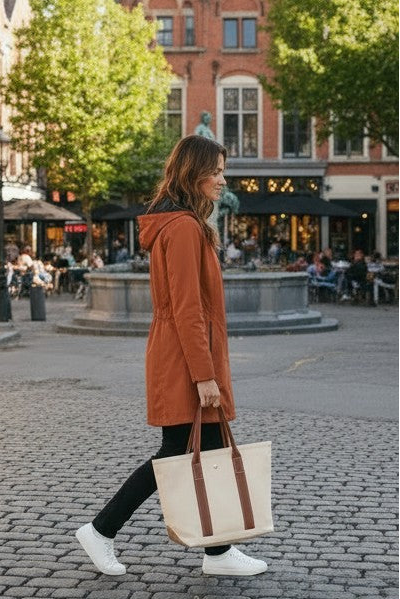 Waterproof Thigh Length Jacket with Removable Hood #9006 - Copper