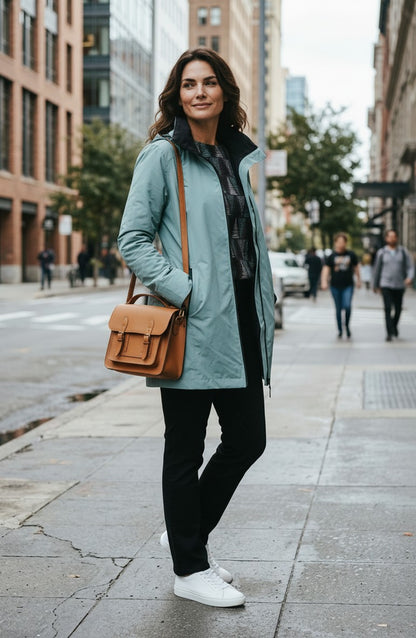 Waterproof Thigh Length Jacket with Removable Hood #9006 - Seamist