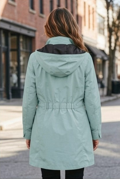 Waterproof Thigh Length Jacket with Removable Hood #9006 - Seamist
