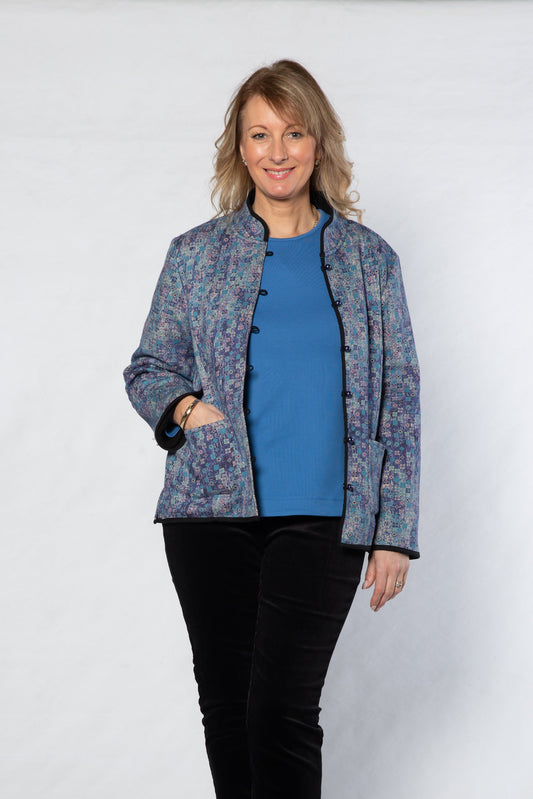 Reversible oriental Jacket #9421 BLUE/BLACK