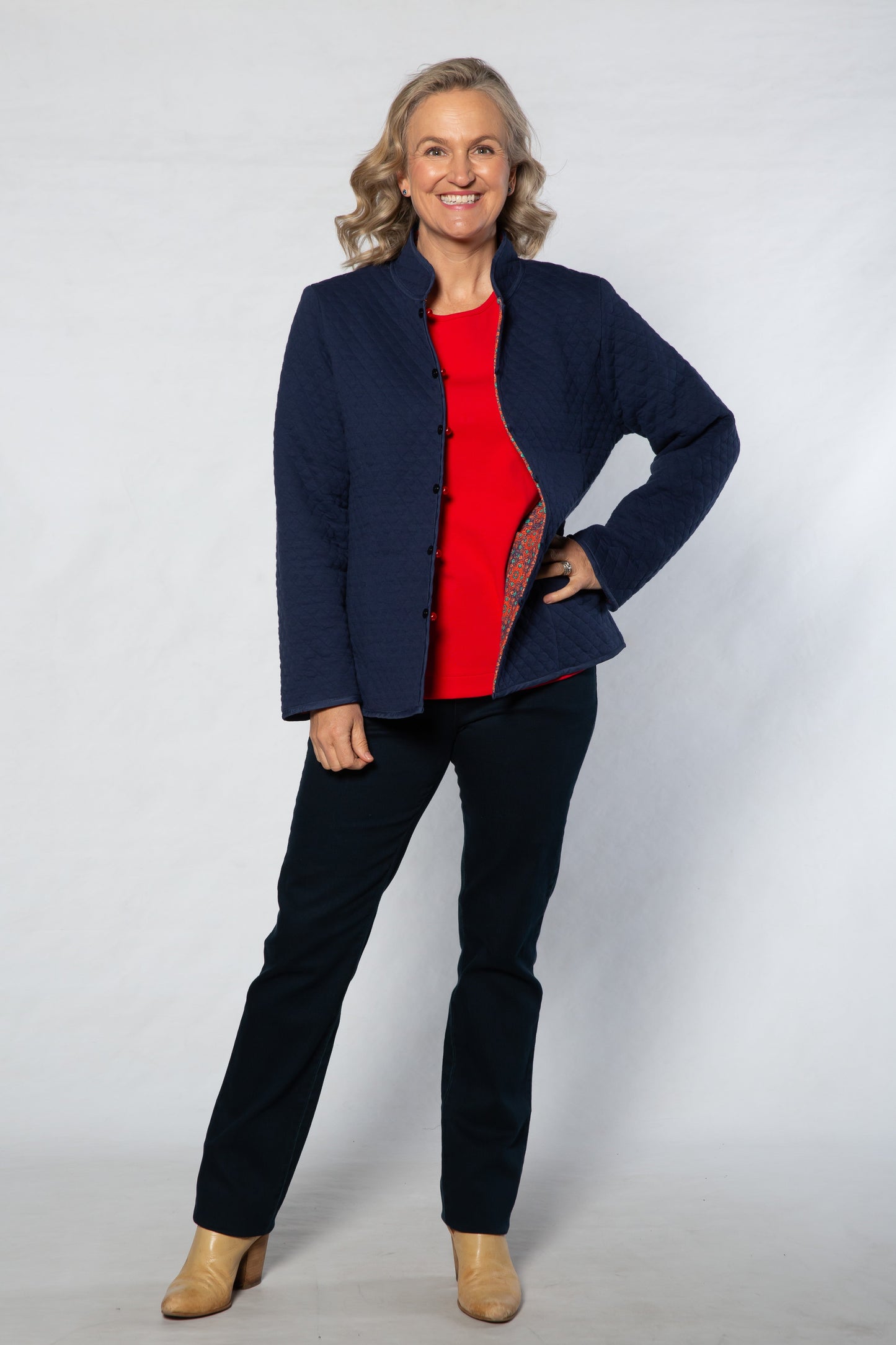 Reversible oriental Jacket #9421 RED/NAVY