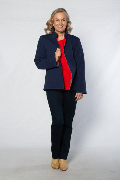 Reversible oriental Jacket #9421 RED/NAVY
