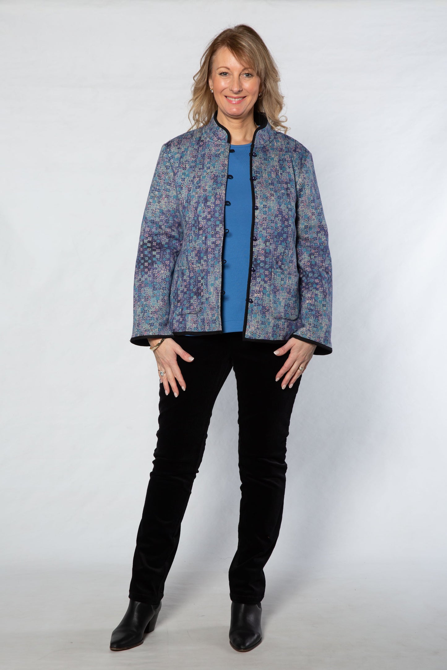 Pure Cotton Long Sleeve Crew Neck Top #108 Blue