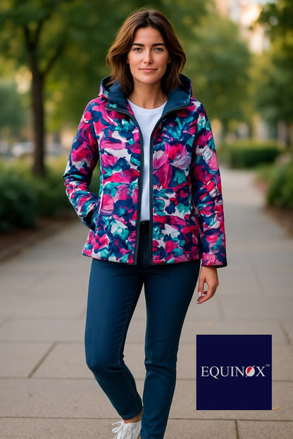 Reversible hooded jacket #9560 - PINK/NAVY