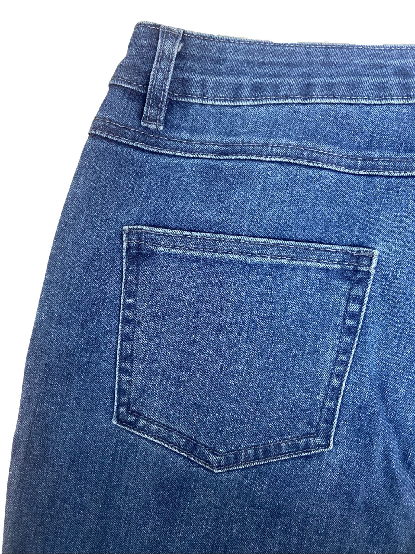 Straight leg 5pkt stretch denim jean #6945 Icewash