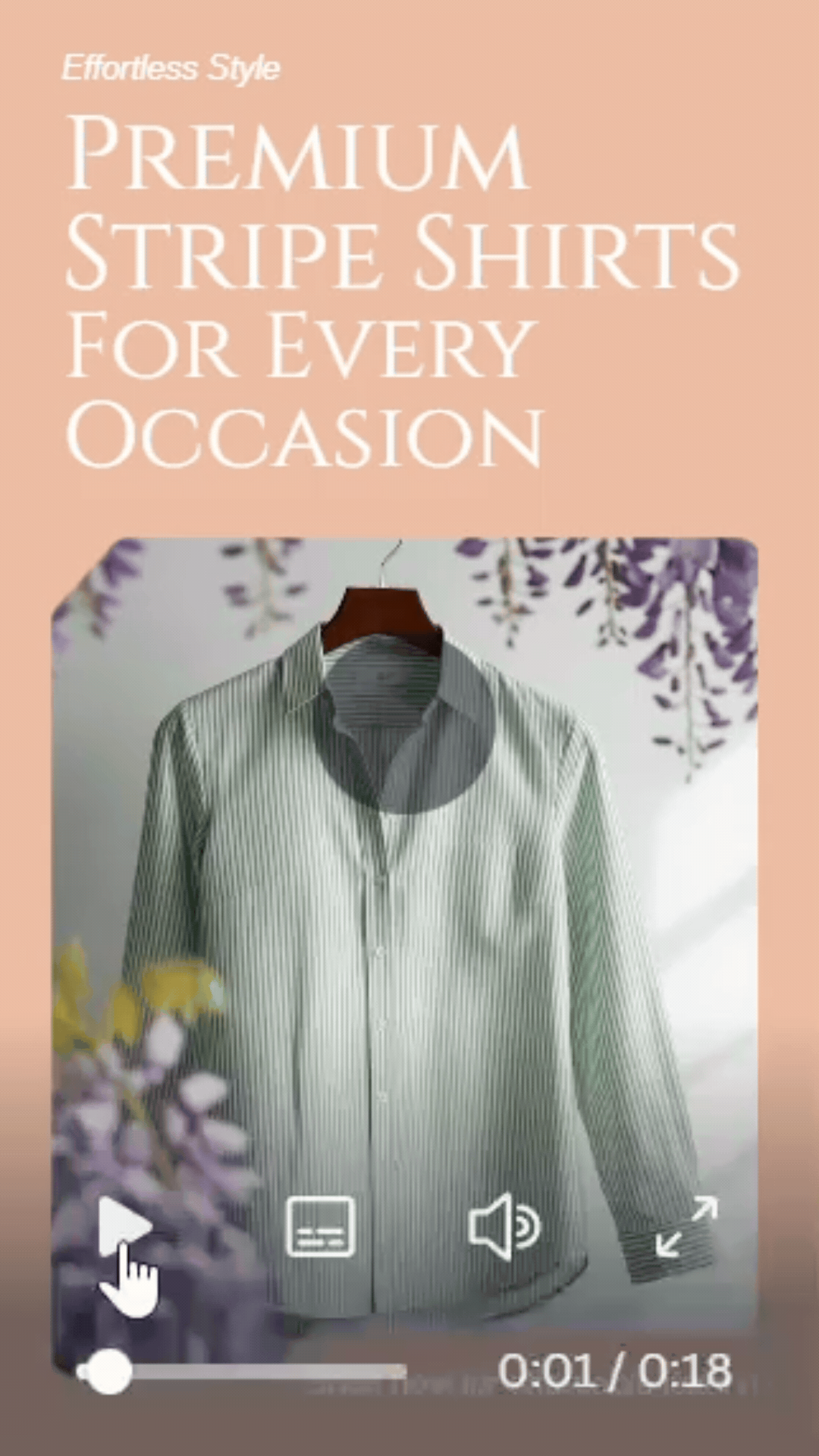 Cotton Stripe 3/4 Sleeve Shirt #3086 – Green