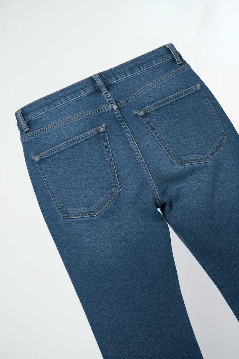 Stretch denim wide leg jean #6738 STONEWASH