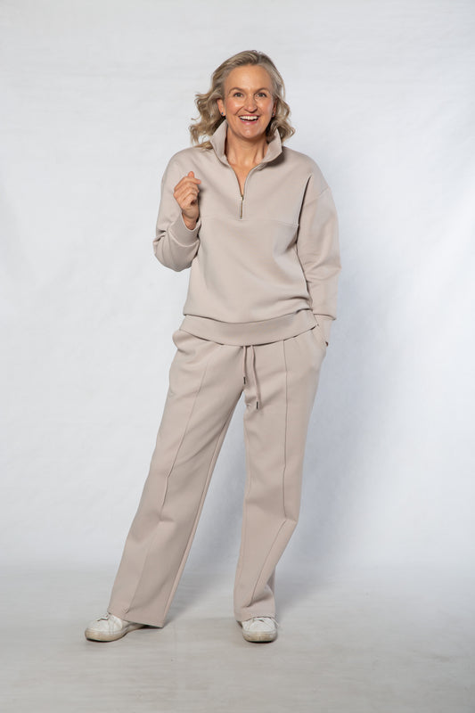Wide leg leisure pant #6578 NATURAL