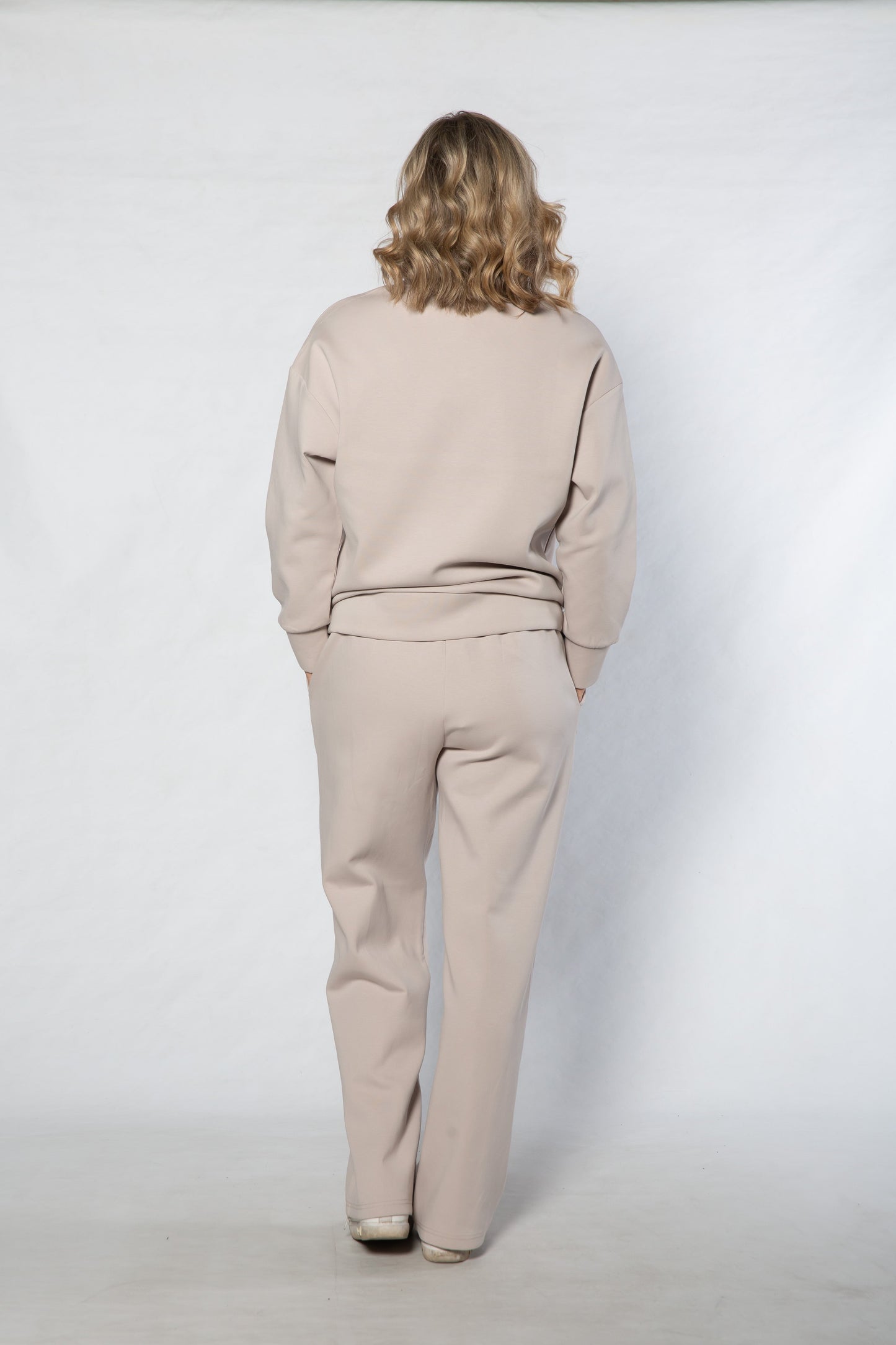 Casual Half zip leisure sweater #8584 NATURAL