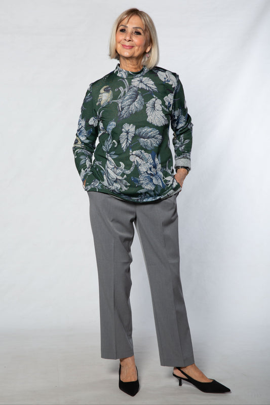 Shorter Length straight leg pull-on pant #6425 GREY