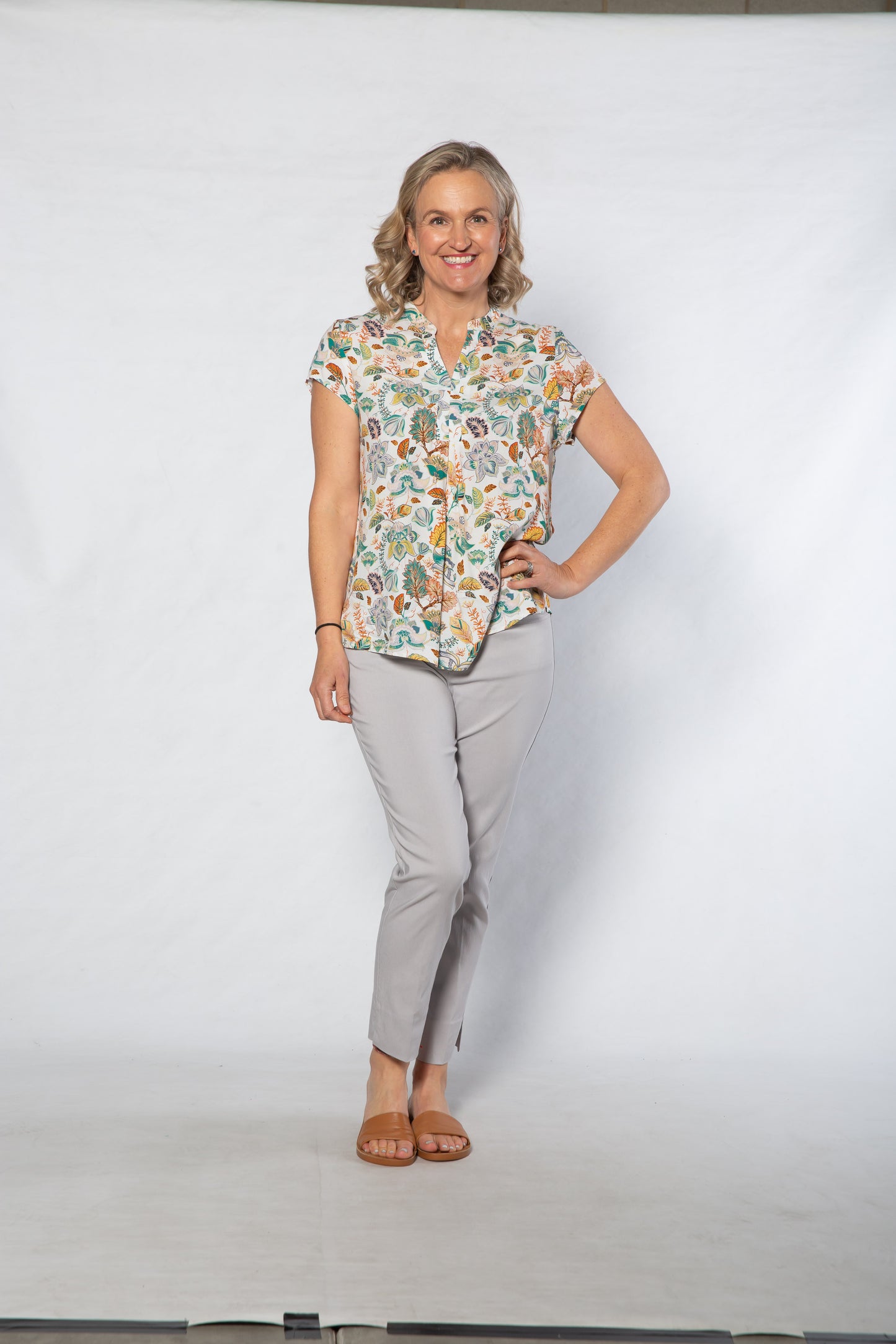 3/4 length bengaline pant #6720 Grey Mist
