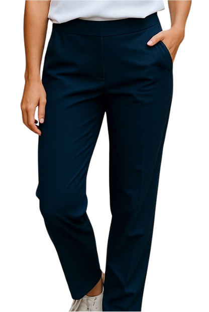 Slant zip pocket bengaline pant #6734 Navy