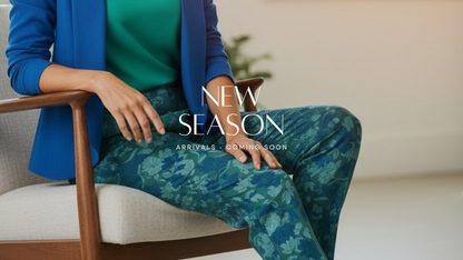 Floral Printed Bengaline 7/8 Length Pant – Green Multi #6701