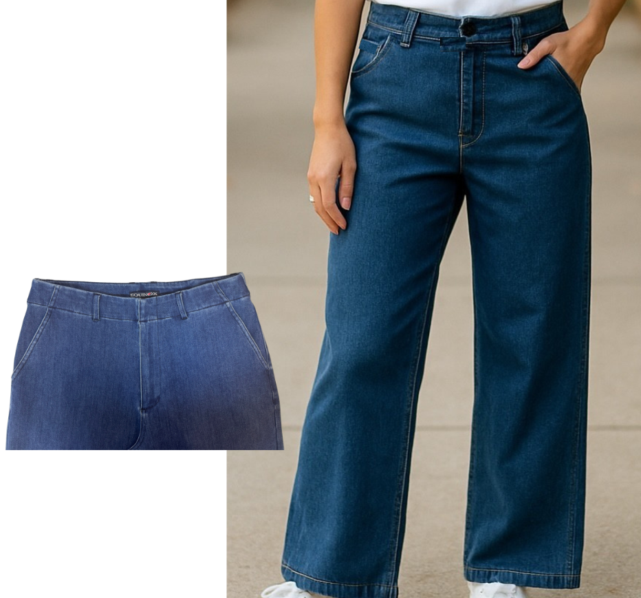 Stretch denim wide leg jean #6780