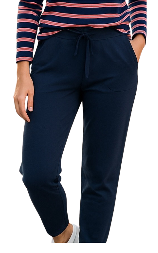 Draw cord leisure pant with pockets #6621 Navy