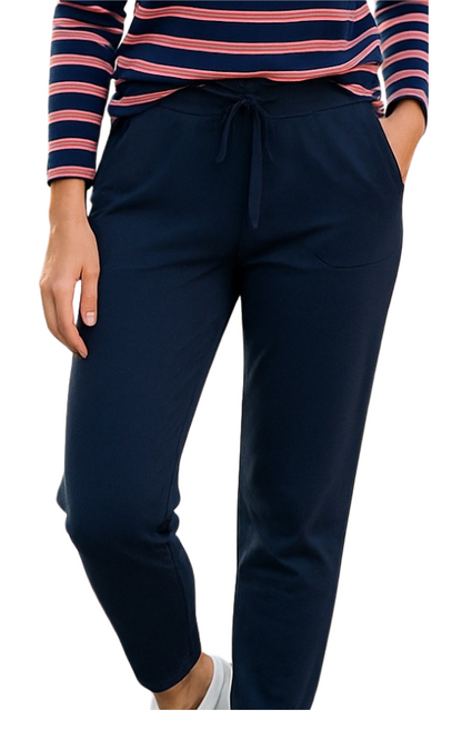 Draw cord leisure pant with pockets #6621 Navy