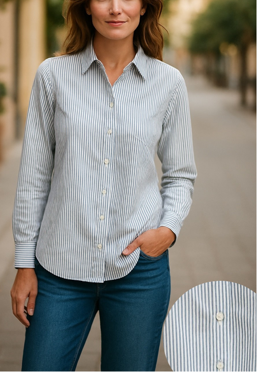 Long sleeve stripe shirt #3086 - GREEN