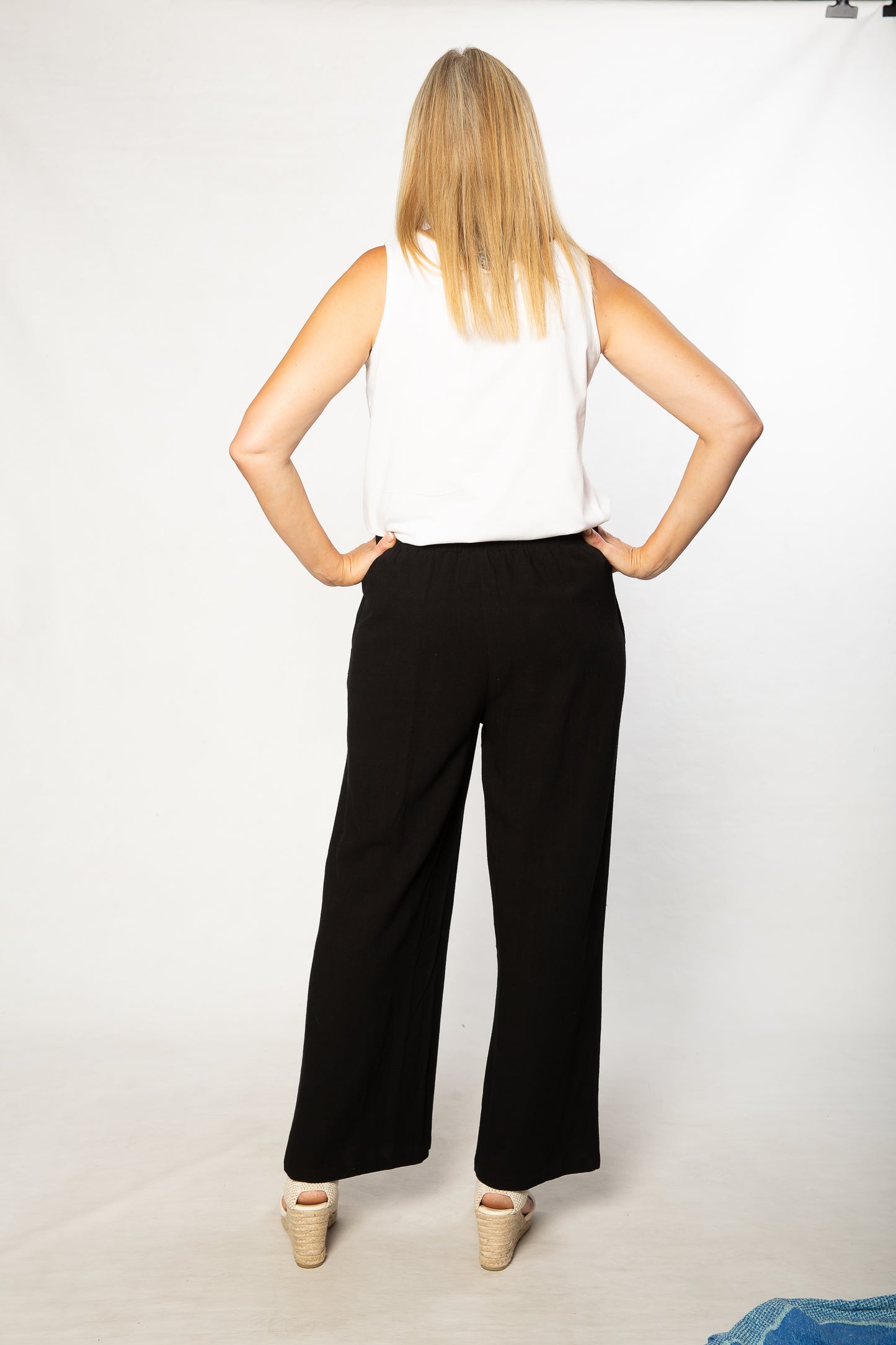 Sleeveless stretch cotton top #115 White