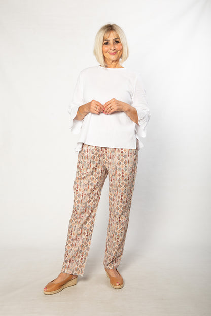 Smart casual button back feature top #543 - White