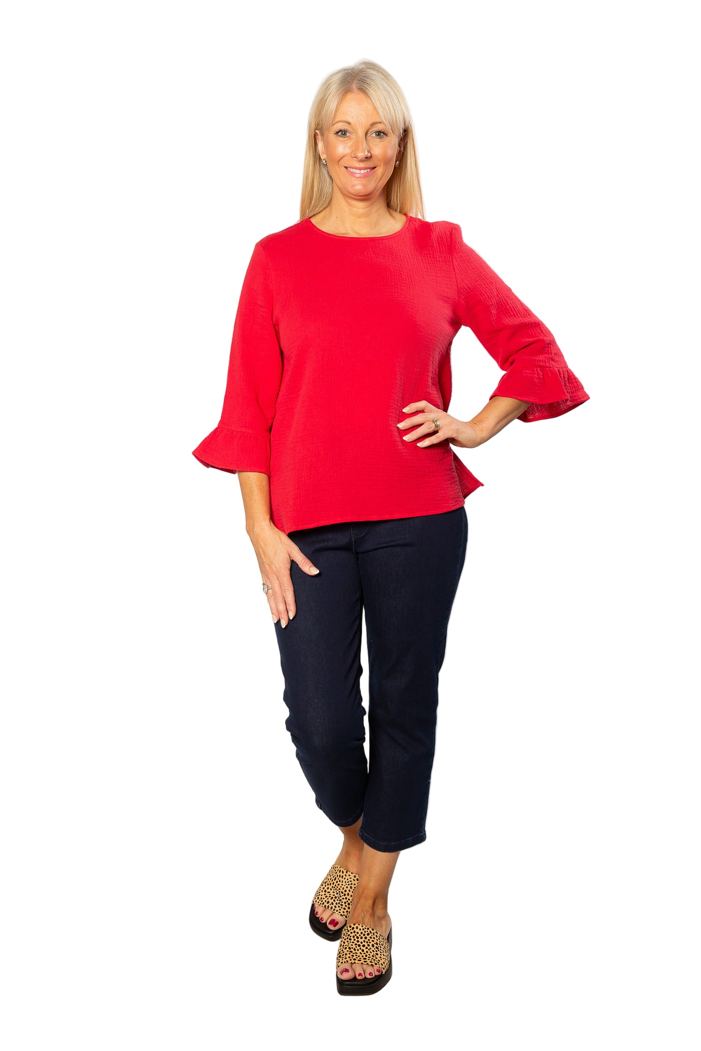 Stretch Cotton Crop Capri Pant Jean - #6077 Icewash