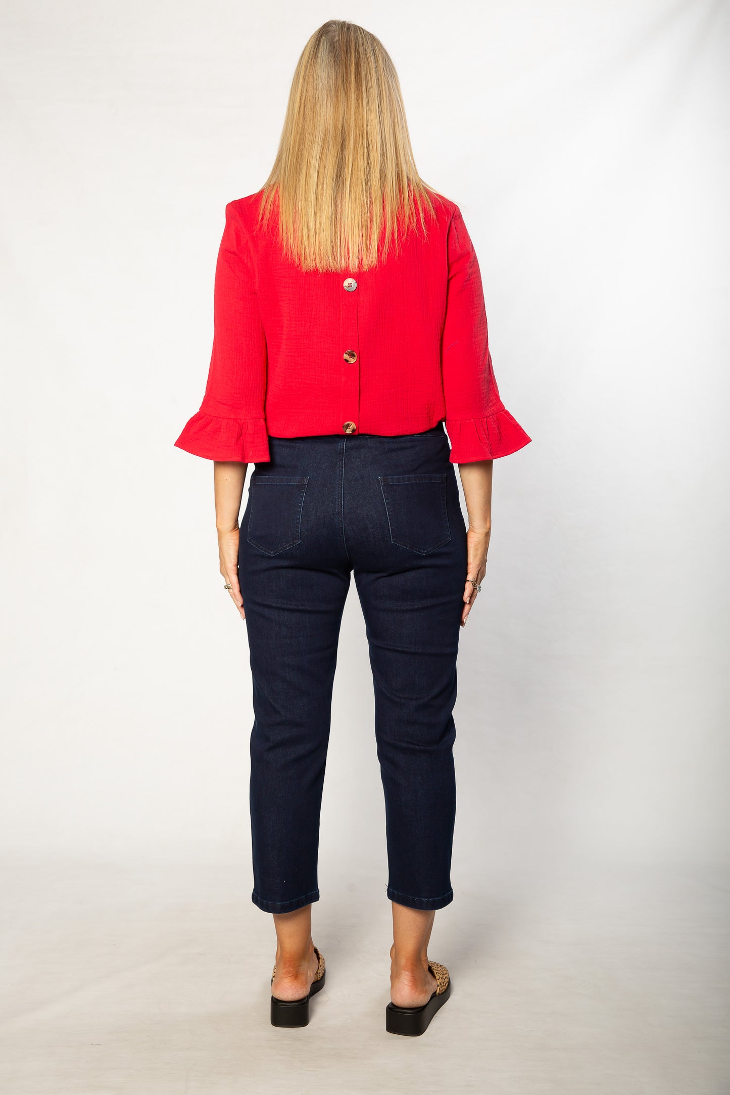 Stretch Cotton Crop Capri Pant Jean - #6077 Indigo