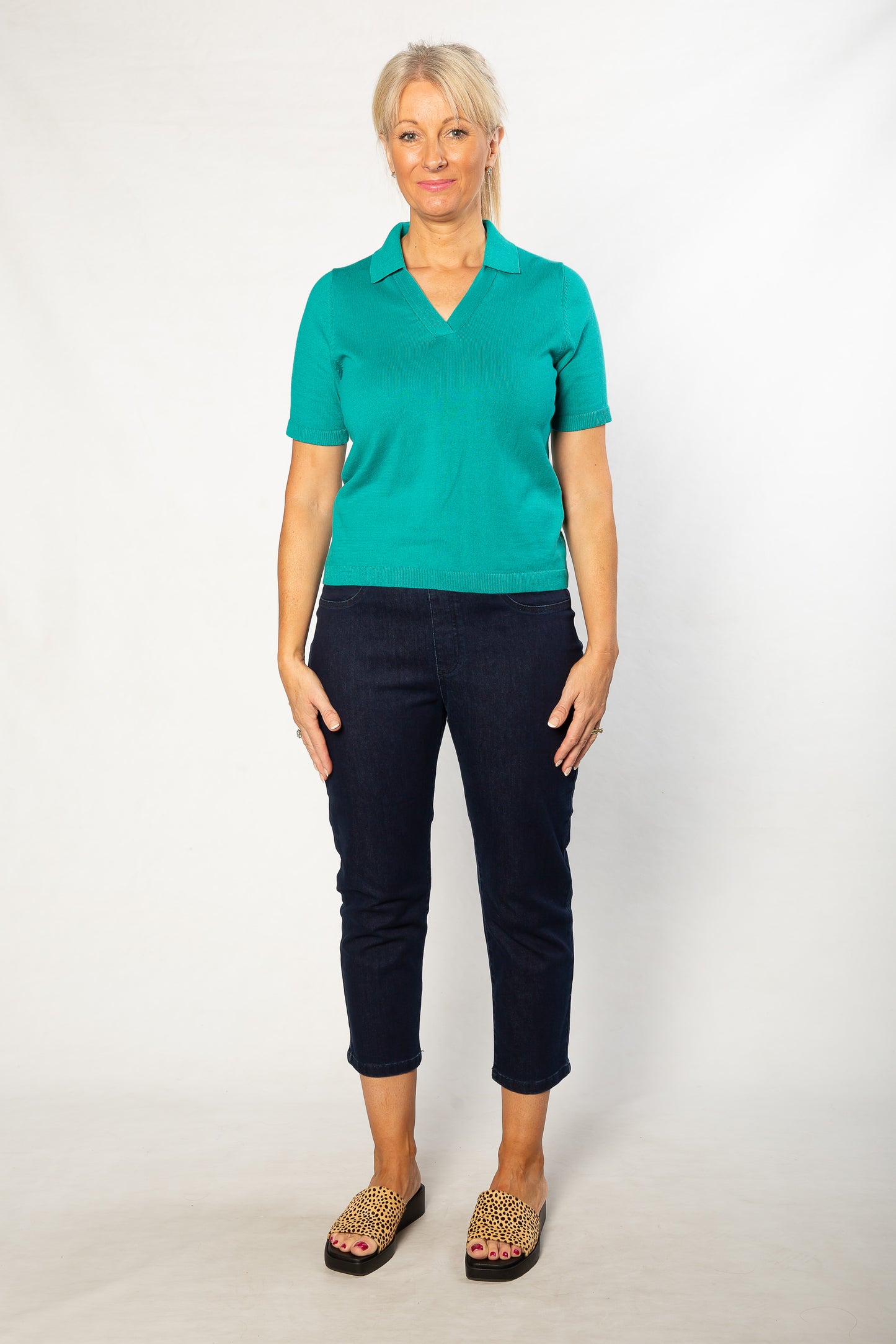 Stretch Cotton Crop Capri Pant Jean - #6077 Indigo