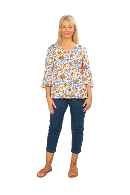 Stretch Cotton Crop Capri Pant Jean - #6077 Stonewash