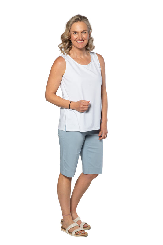 Pull on bengaline knee length short #6255 Ocean