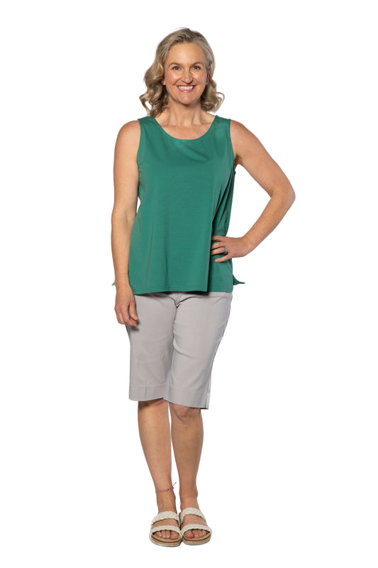 Pull on bengaline knee length short #6255 Grey Mist