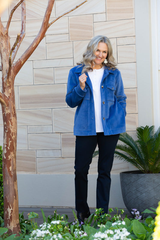 Velvet - Touch stretch cord jacket - 9232 Blue