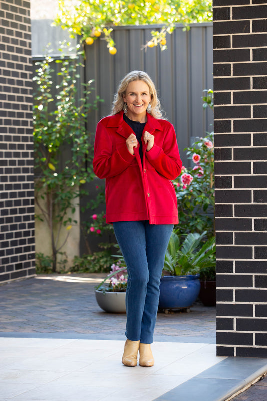 Velvet - Touch stretch cord jacket - 9232 Red