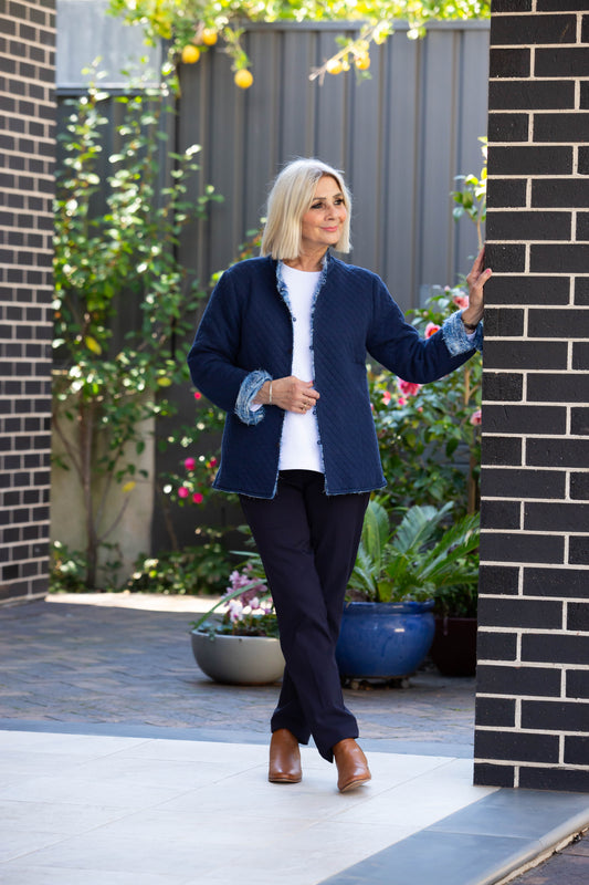 Reversible oriental jacket #9520 Blue & Navy