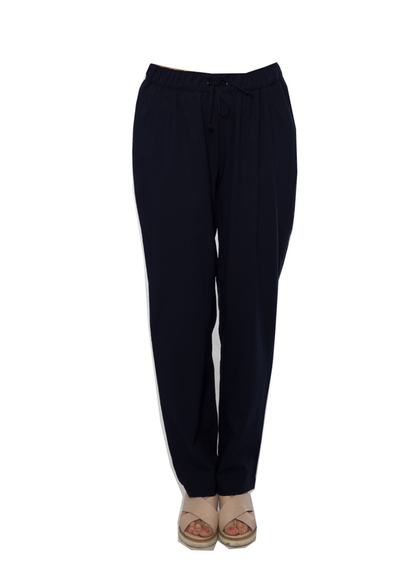 Elastic waist drawstring pants with side seam pockets #6440 Navy