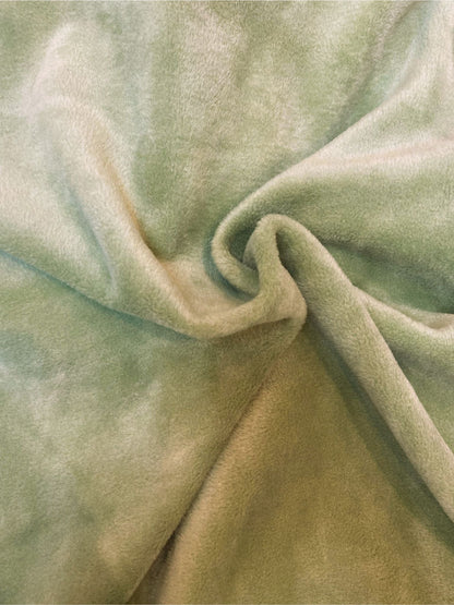Velour hoodie with press stud placket - #533 Sage