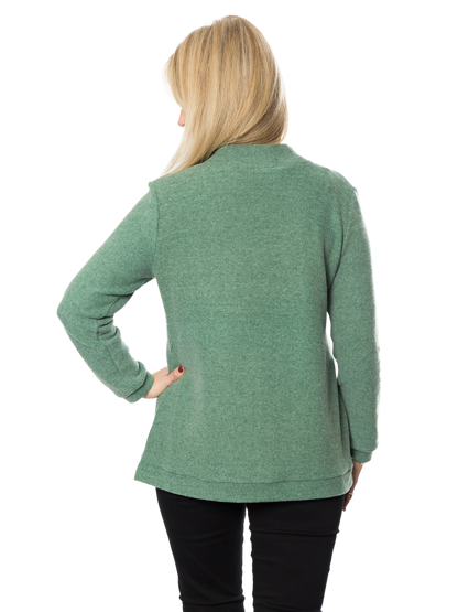 V-Neck A-line Knit sweater -  #590 Green